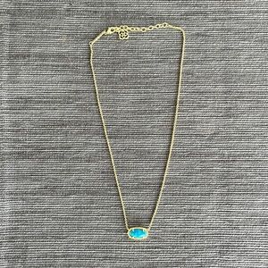 Elisa Gold Pendant Necklace in Bronze Veined Turquoise.
